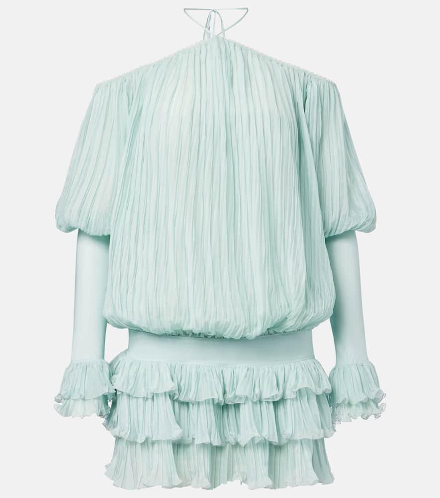 blumarine plissé silk chiffon minidress