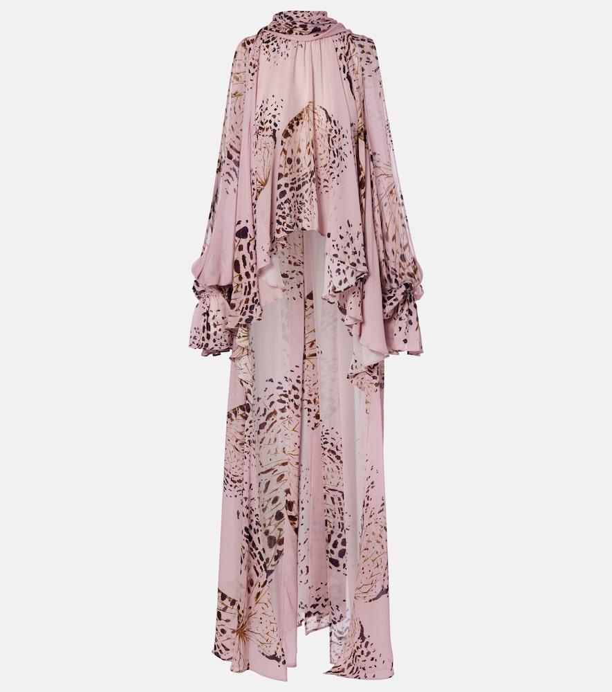 blumarine printed asymmetric georgette blouse