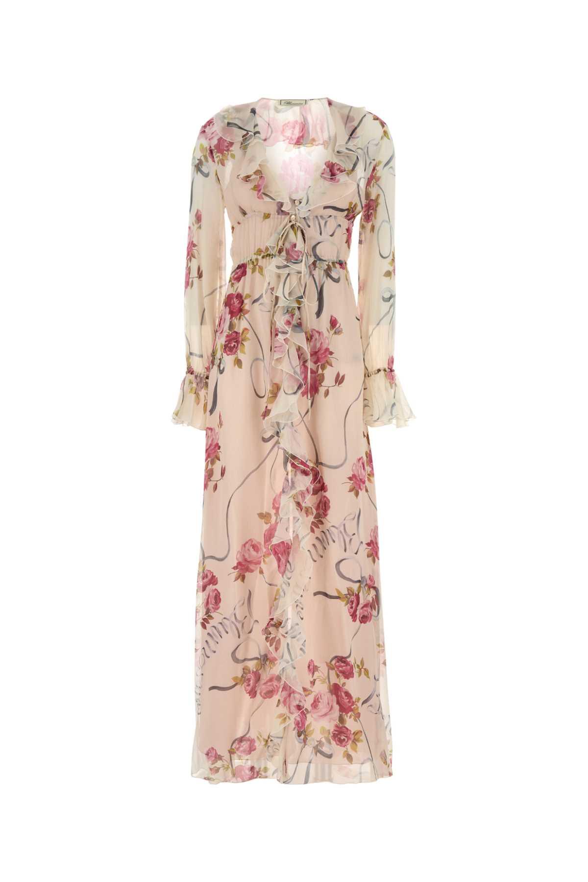 blumarine printed crepe dress