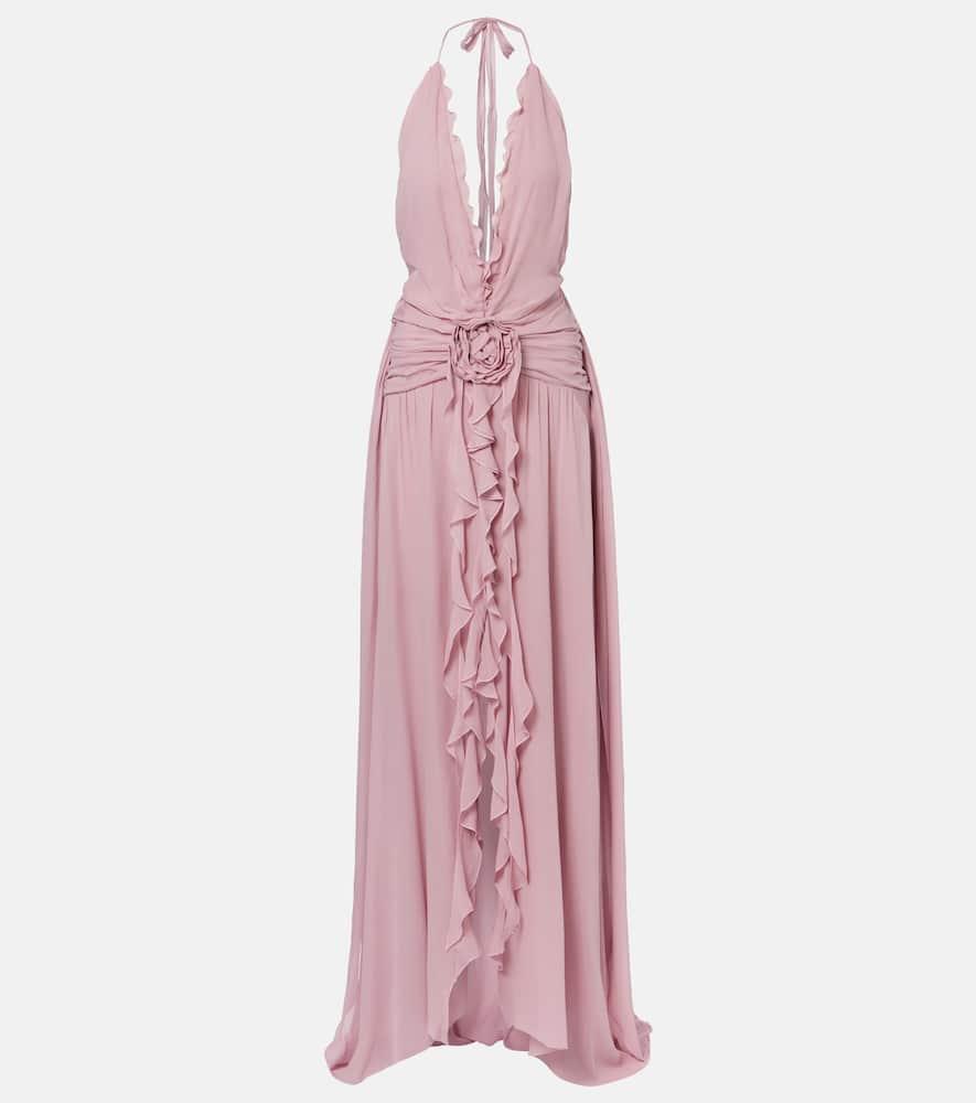 blumarine ruffled georgette gown