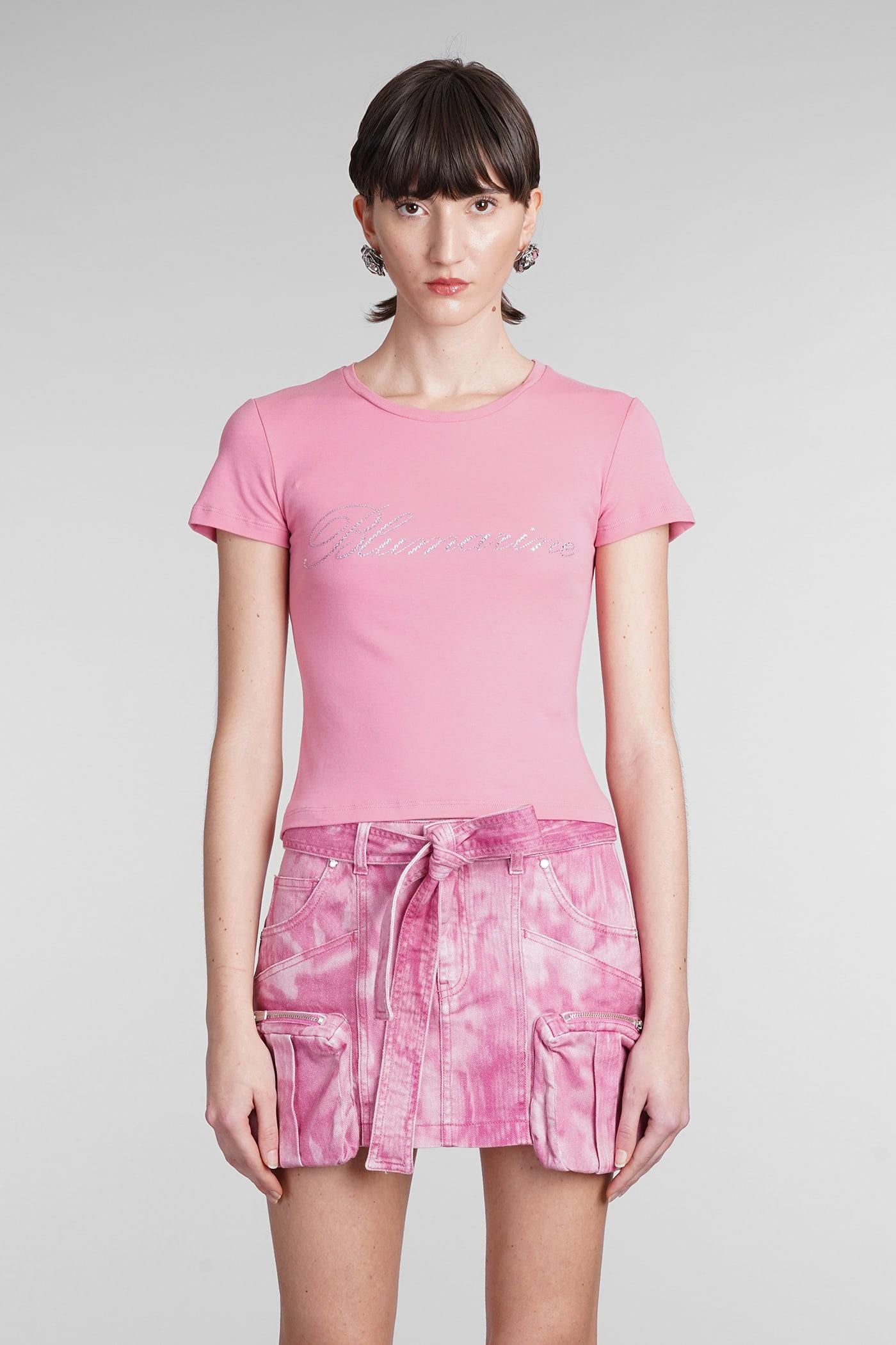 blumarine t-shirt in rose-pink cotton
