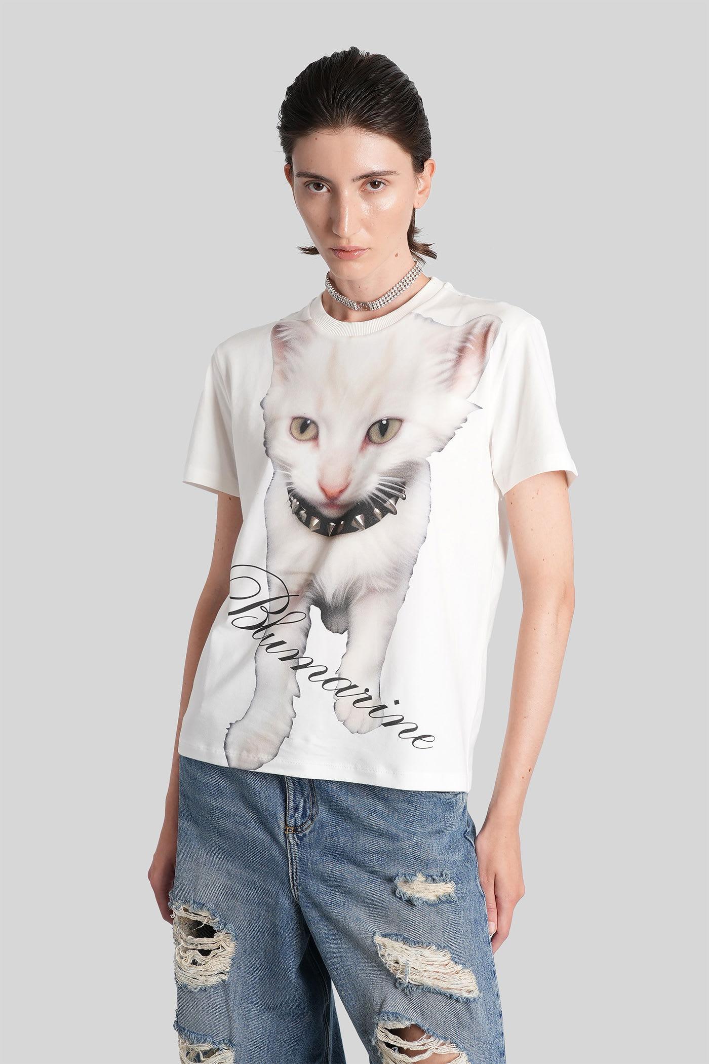 blumarine t-shirt in white cotton