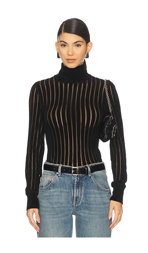 blumarine turtleneck knit sweater in black.