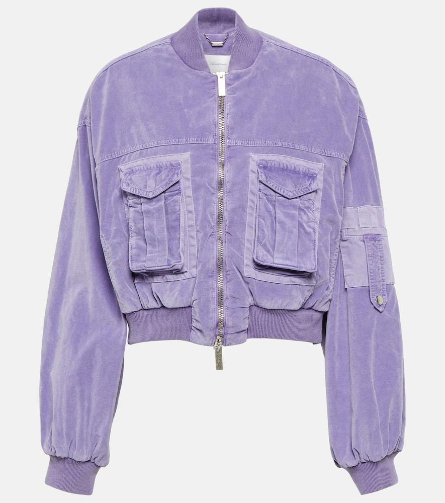 blumarine velvet bomber jacket