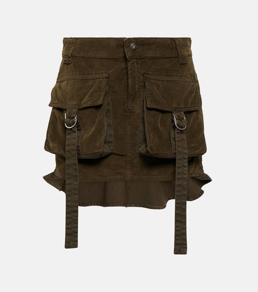 blumarine velvet cargo miniskirt