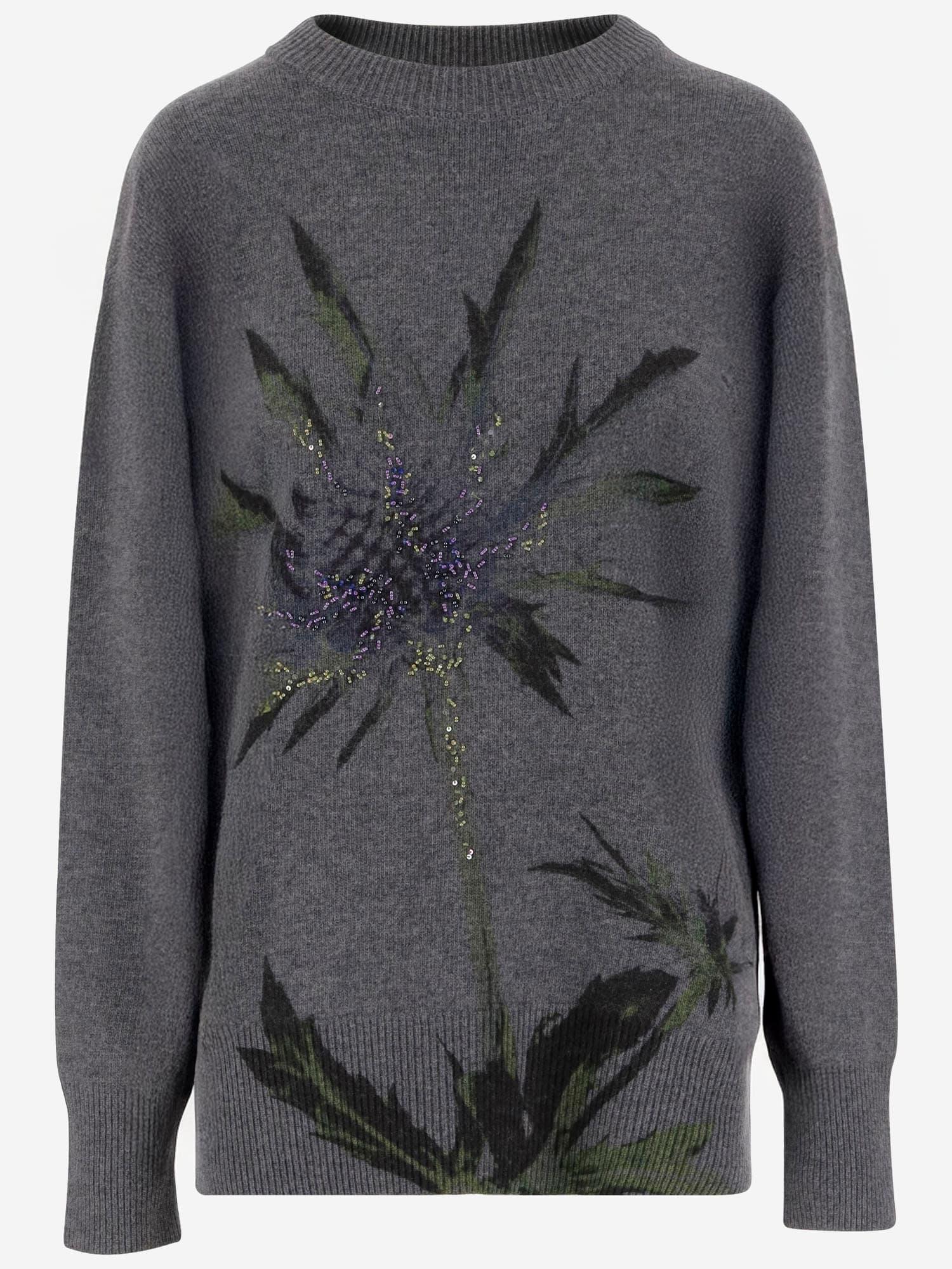 blumarine wool blend sweater with rhinestones