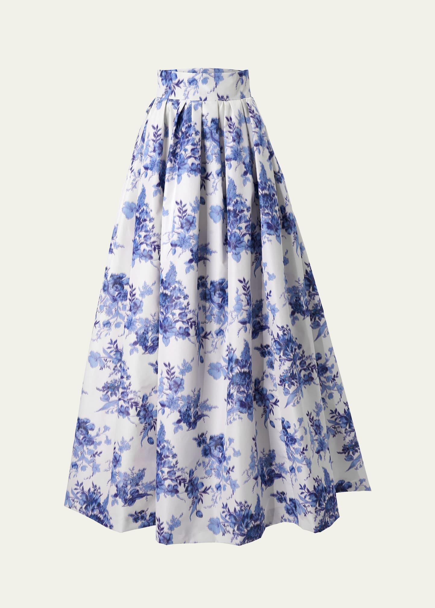 blur floral ball skirt