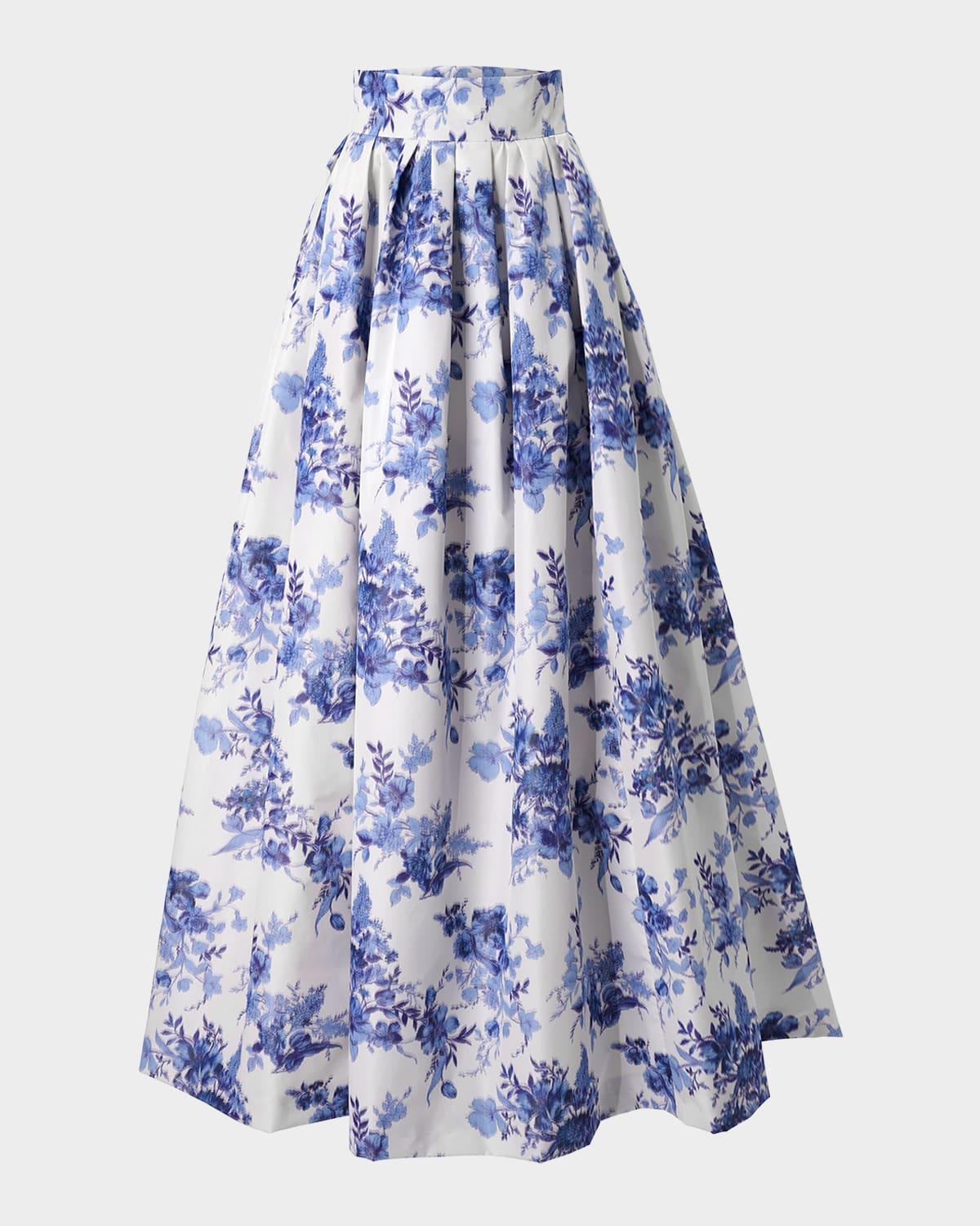 blur floral ball skirt
