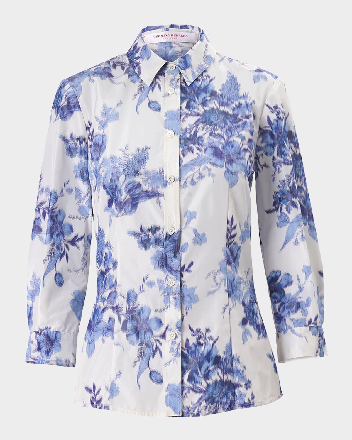 blur floral button-down icon blouse