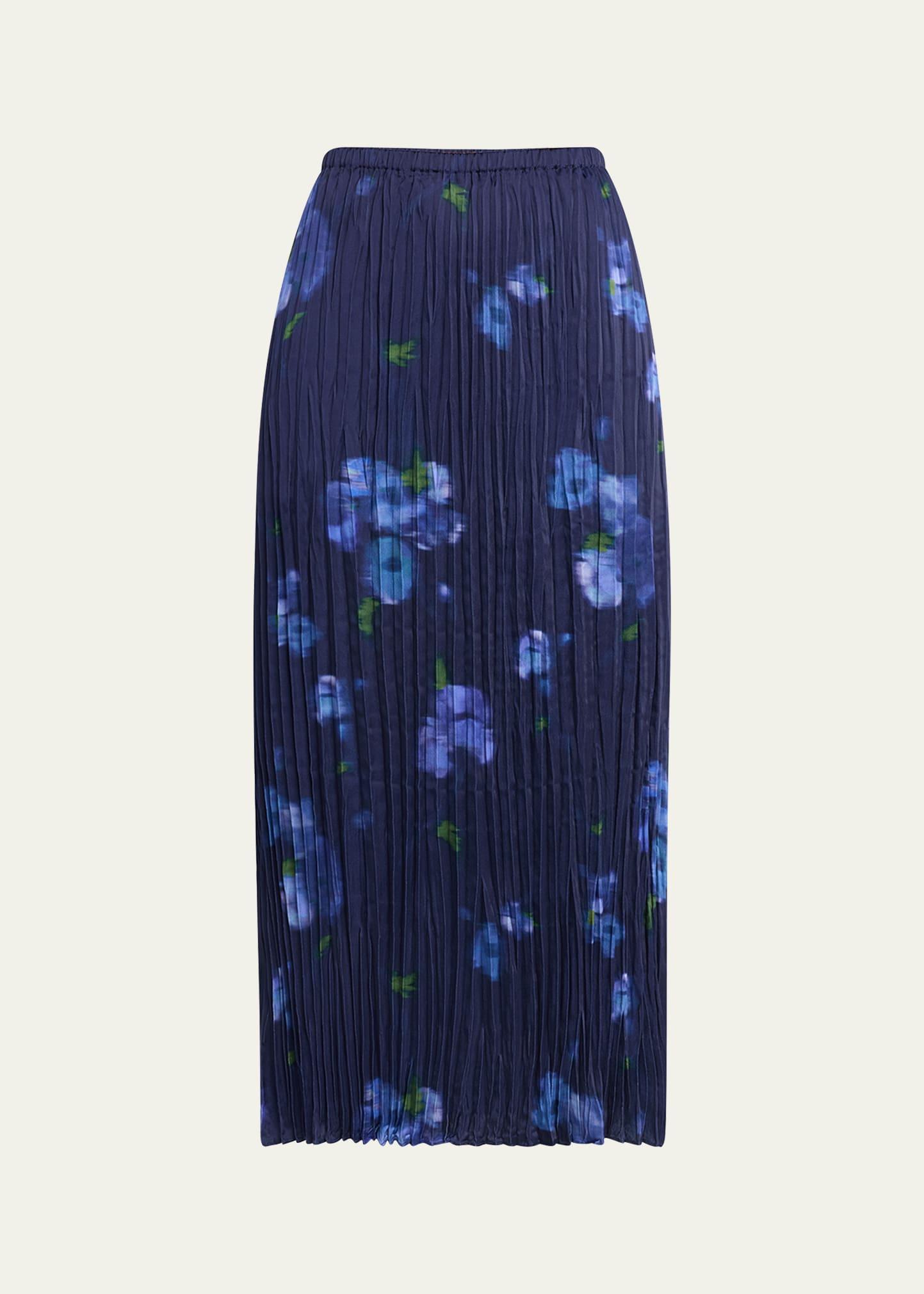 blurred poppy column skirt