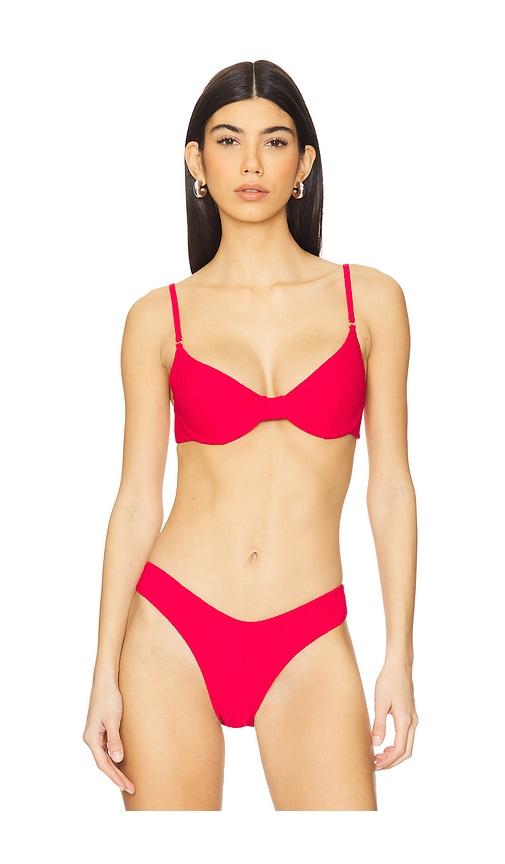 boamar asia bikini top in red.