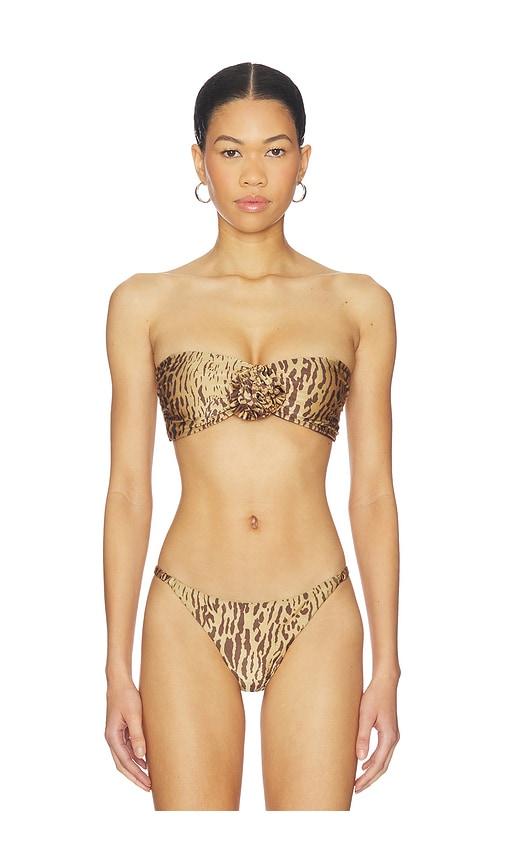 boamar makis bikini top in brown.