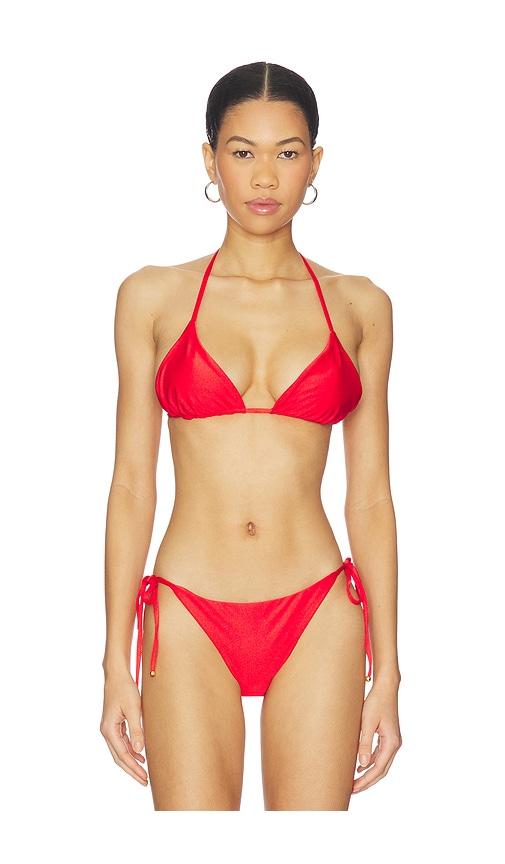 boamar naos bikini top in red.