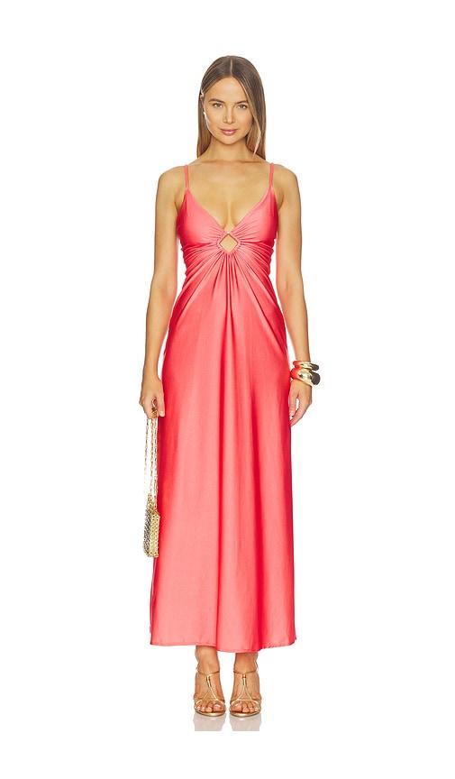 boamar verona long dress in pink.
