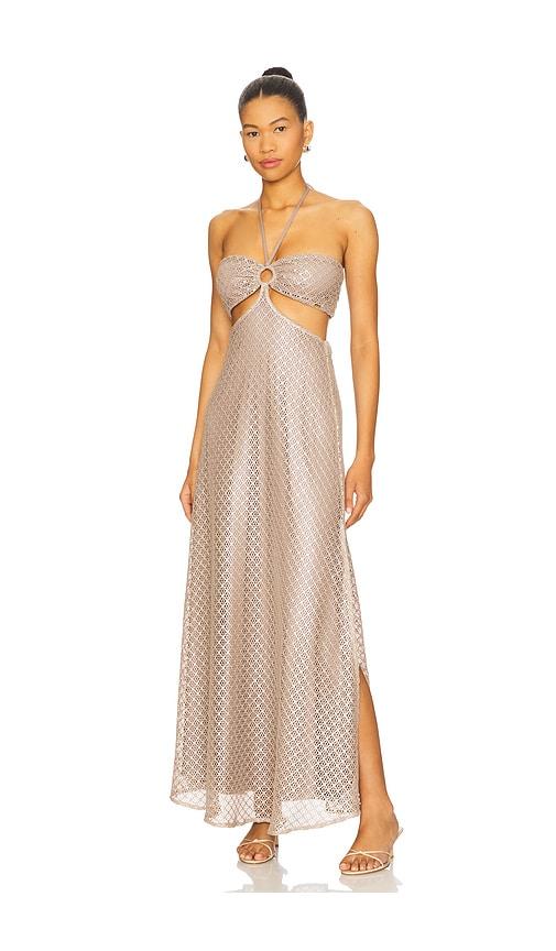 boamar x revolve lazuli long dress in brown.