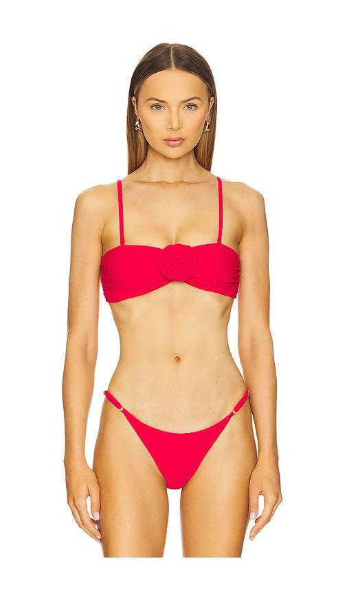 boamar x revolve makis bikini top in red.