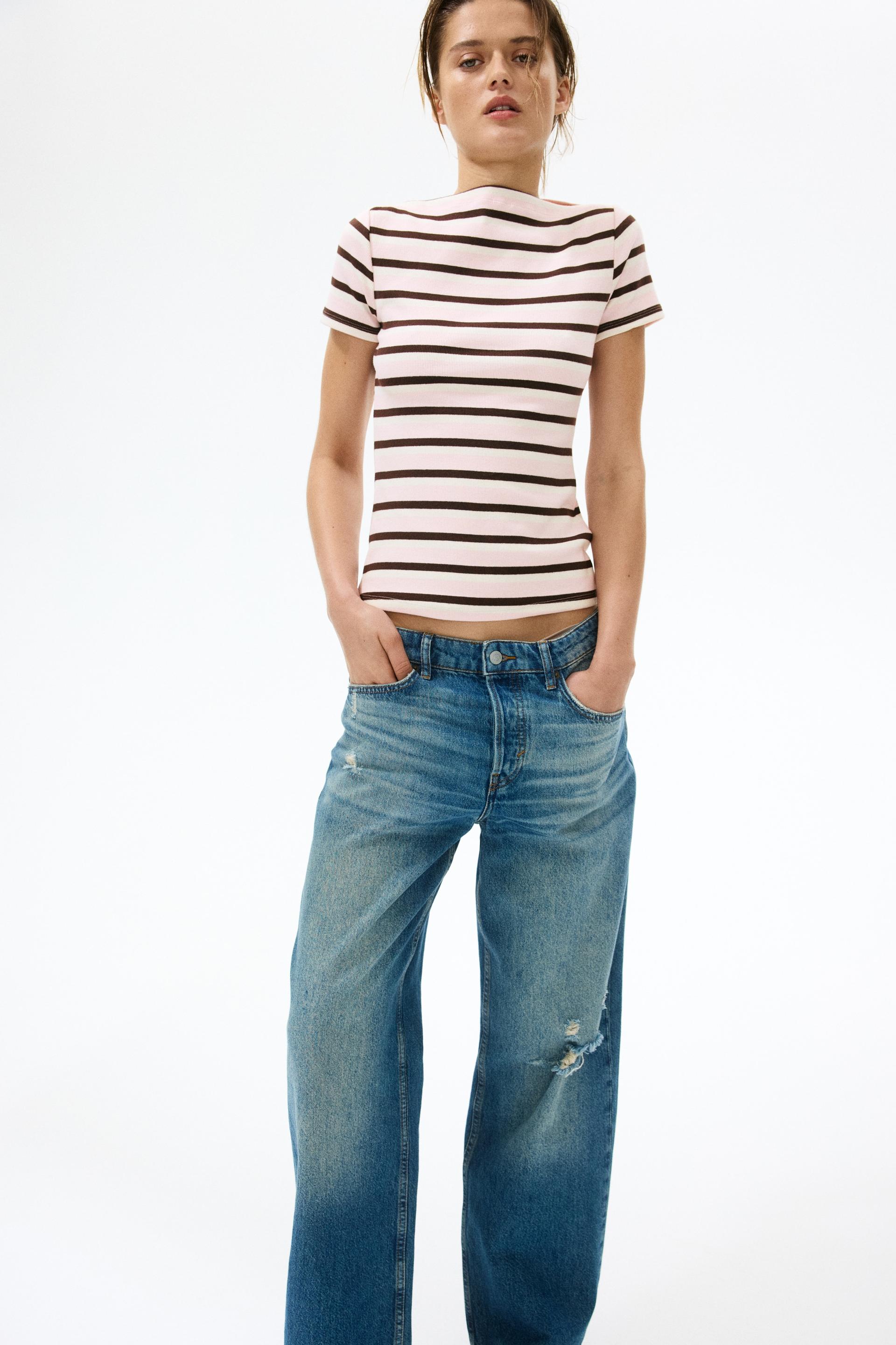 boat-neck cotton top