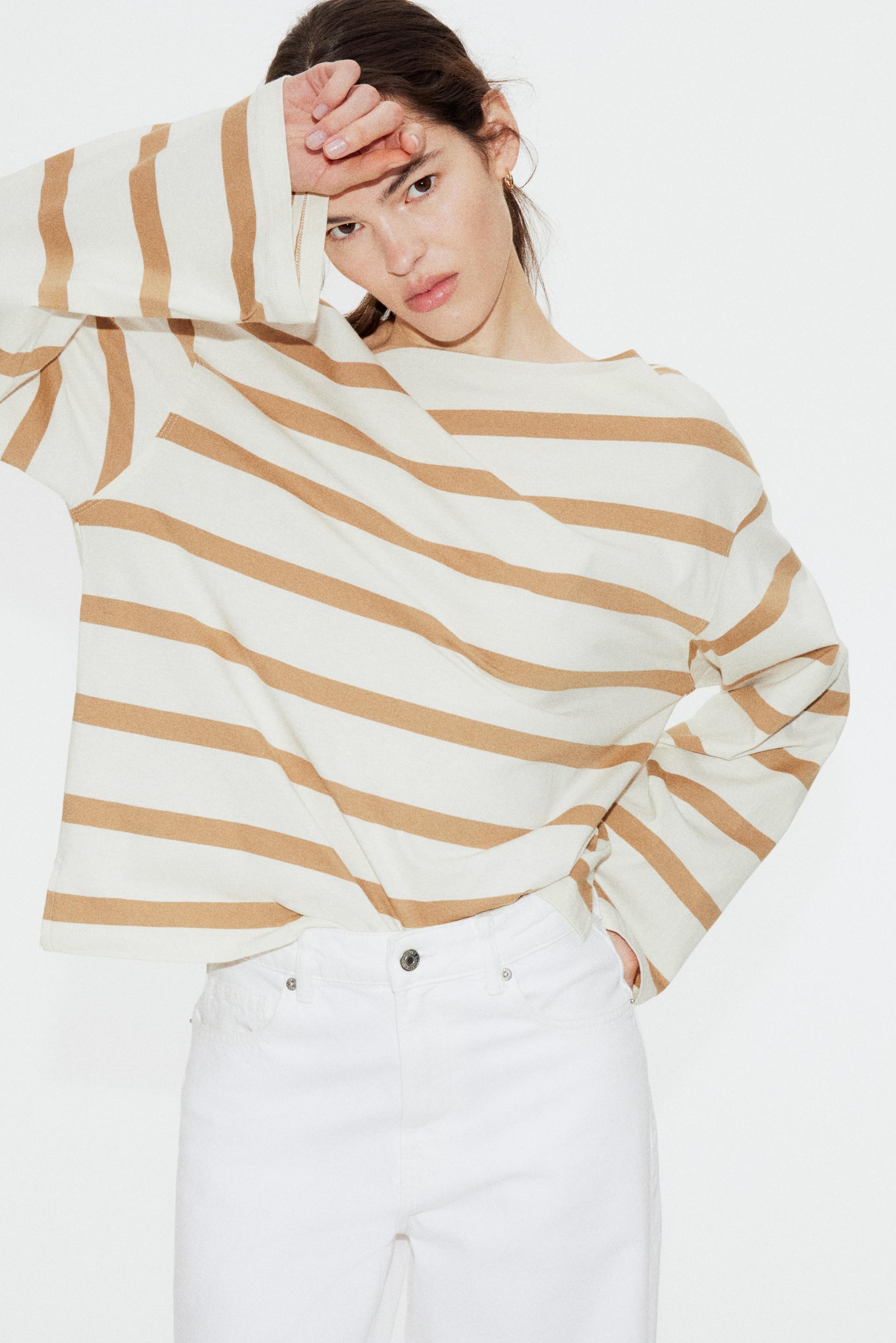 boat-neck cotton top