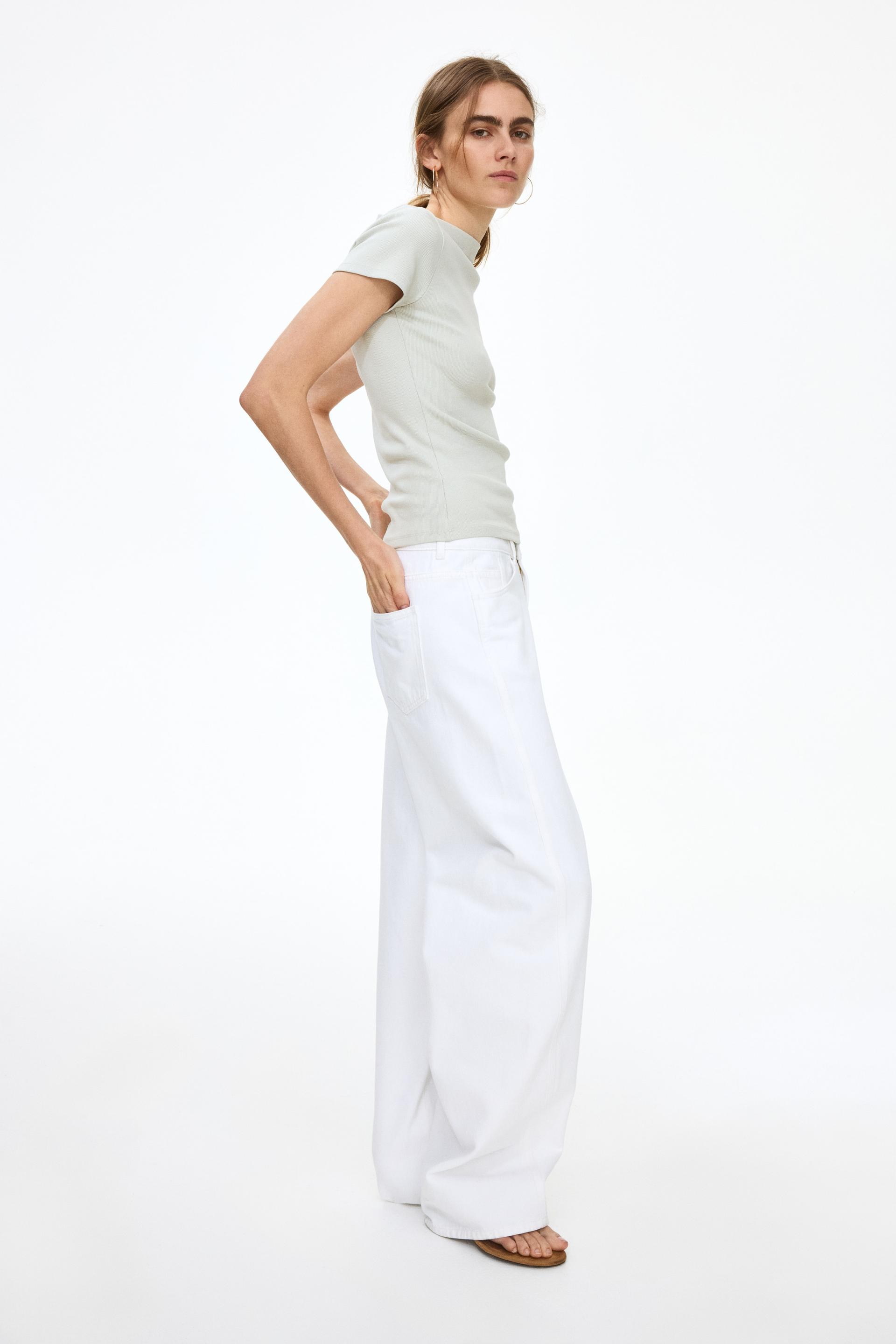 boat-neck cotton top