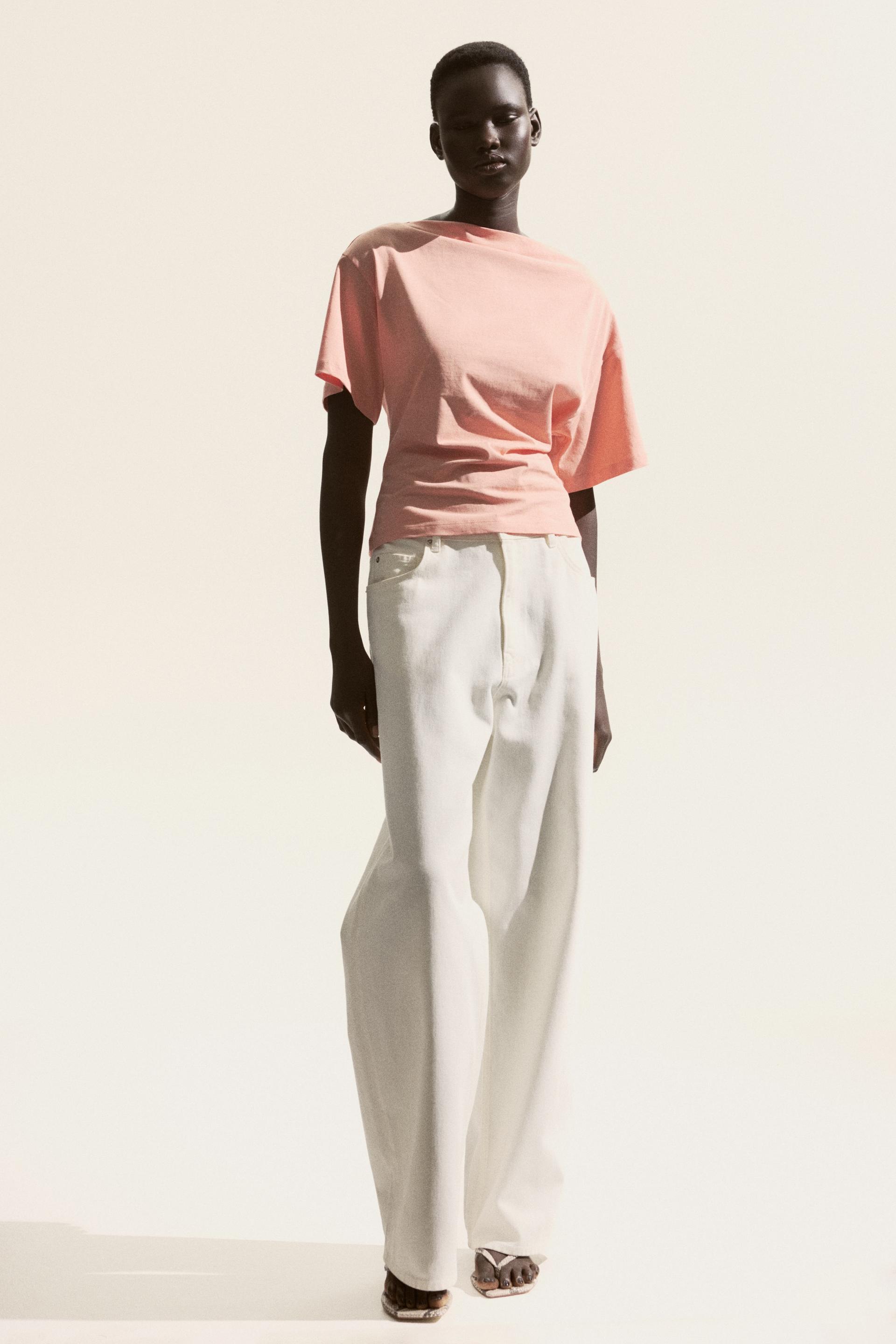 boat-neck cotton top