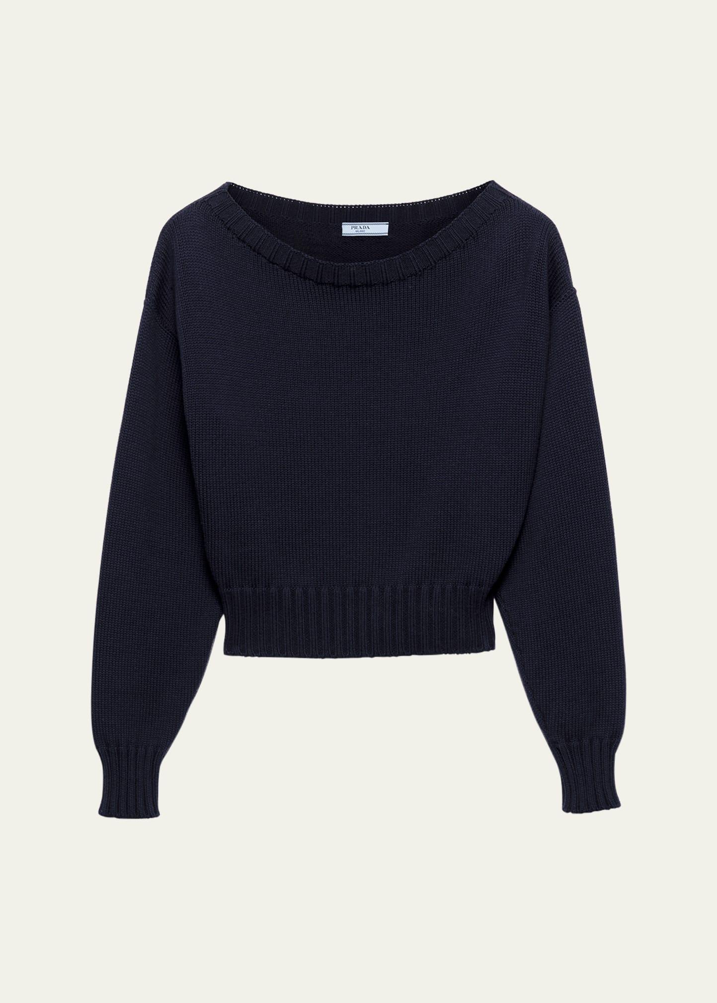 boat neck knit balloon sweater