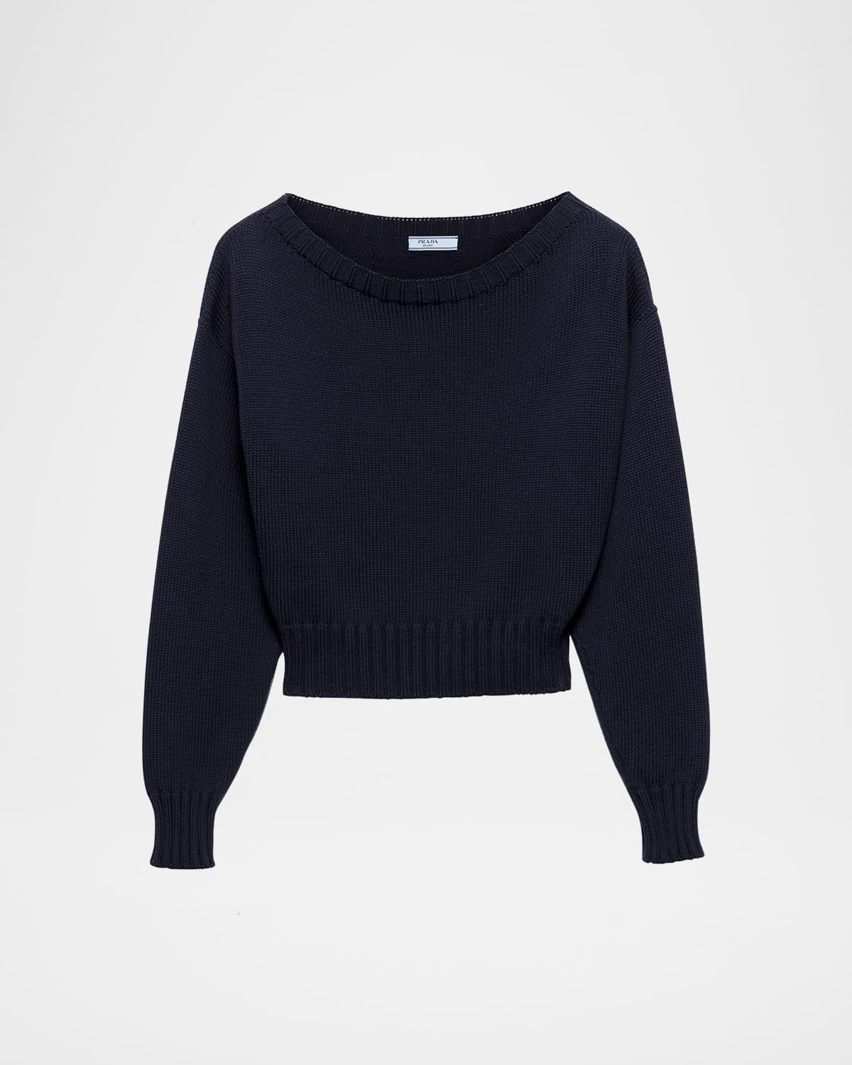 boat neck knit balloon sweater