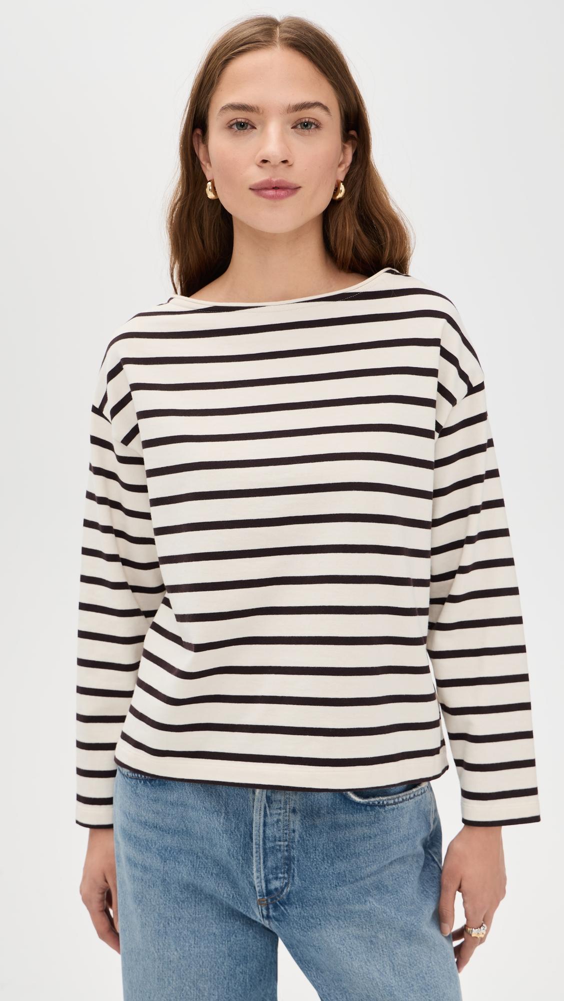 boat neck long sleeve tee