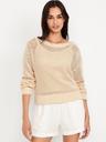boat-neck open-stitch sweater