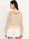 boat-neck open-stitch sweater