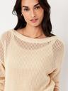 boat-neck open-stitch sweater