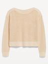 boat-neck open-stitch sweater