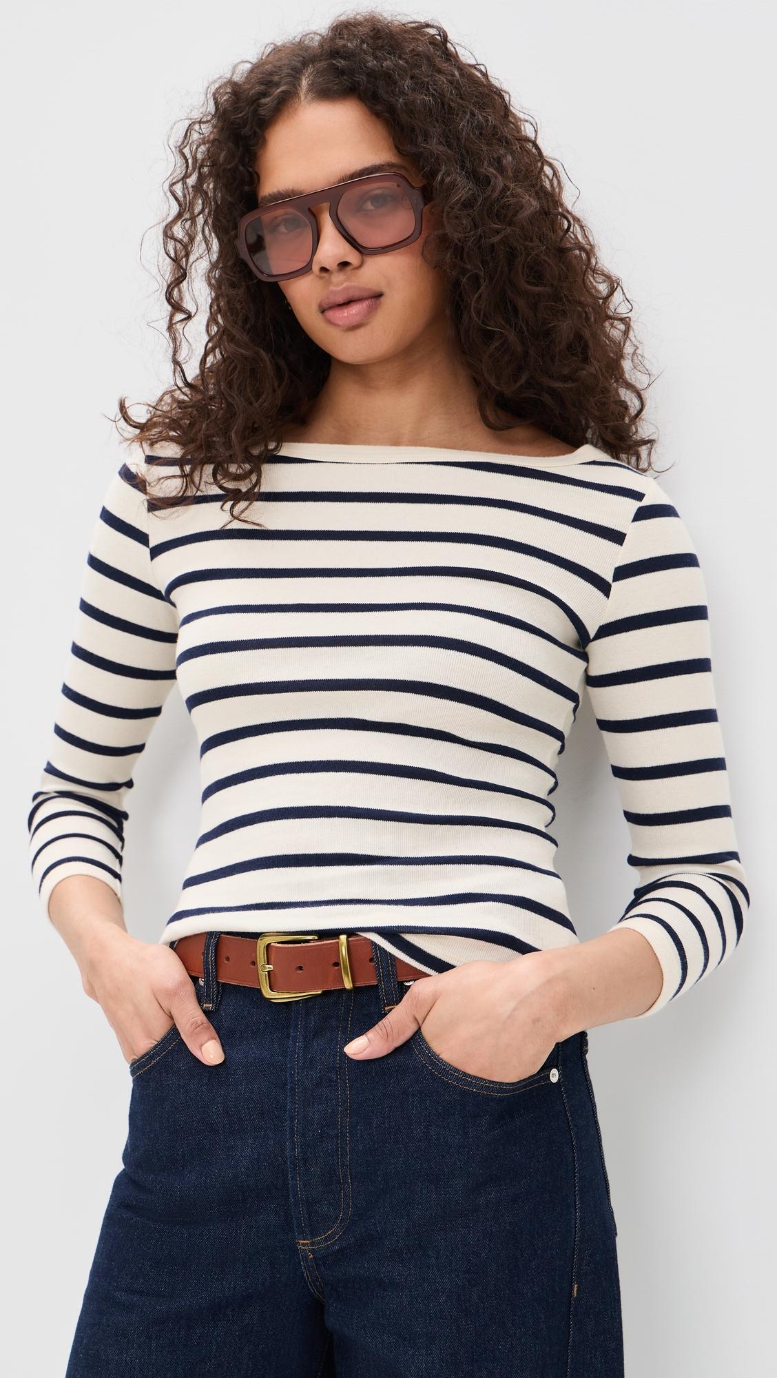 boat neck slim tee