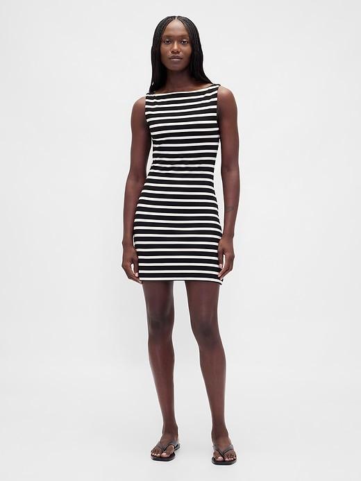 boatneck mini shift dress