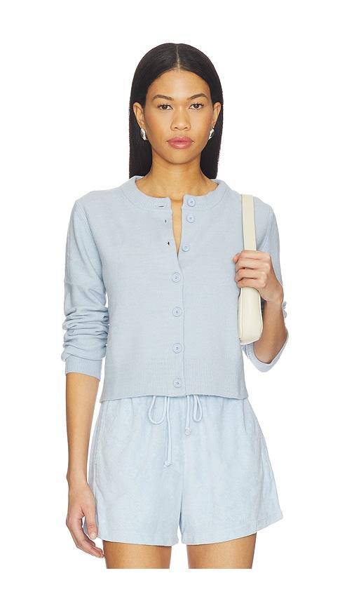bobi classic slim cardigan in baby blue.