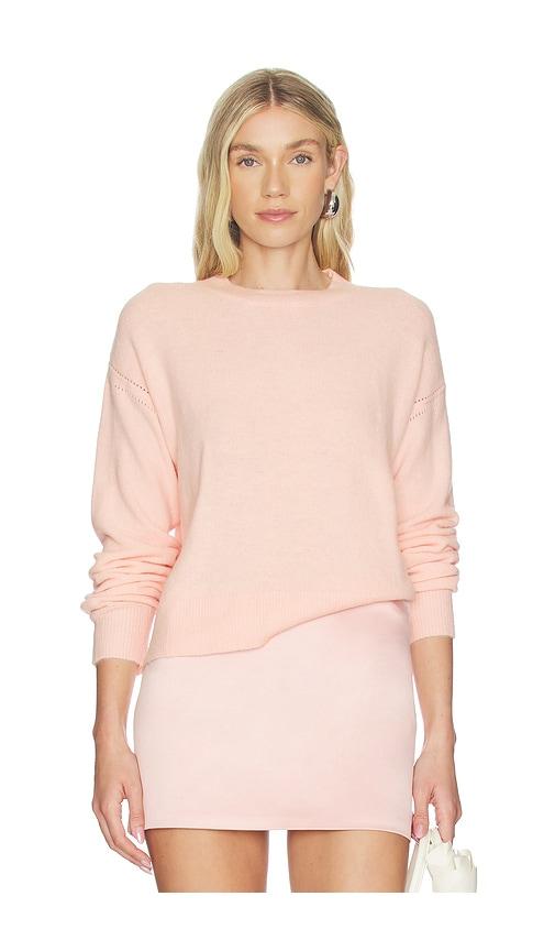 bobi crewneck boxy sweater in blush.