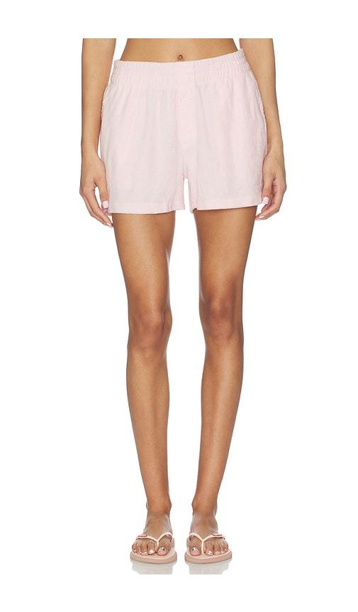 bobi faux fly short in pink.