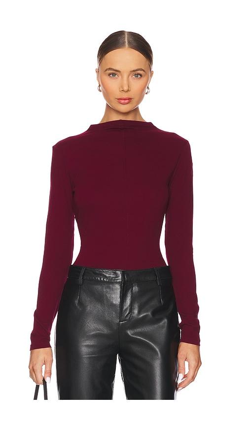 bobi longsleeve top in burgundy.