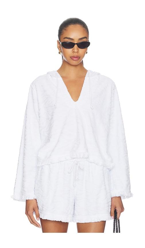 bobi pullover hoodie in white.