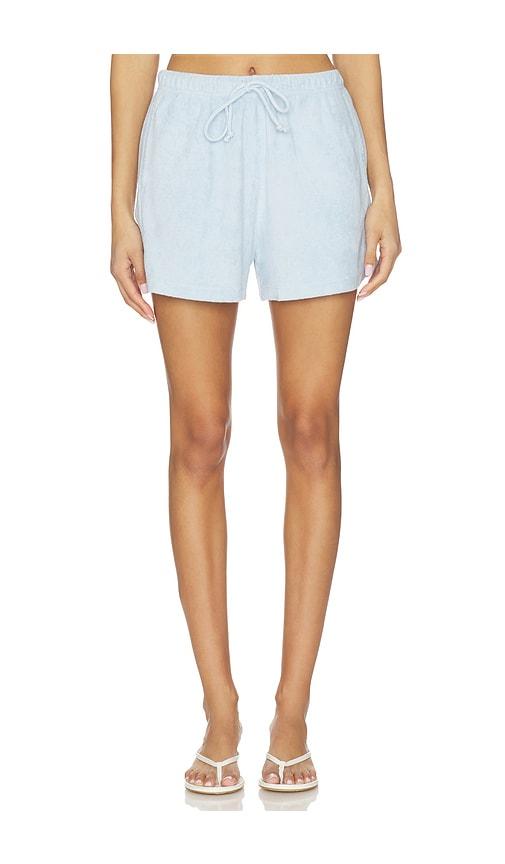 bobi relaxed terry short in baby blue.