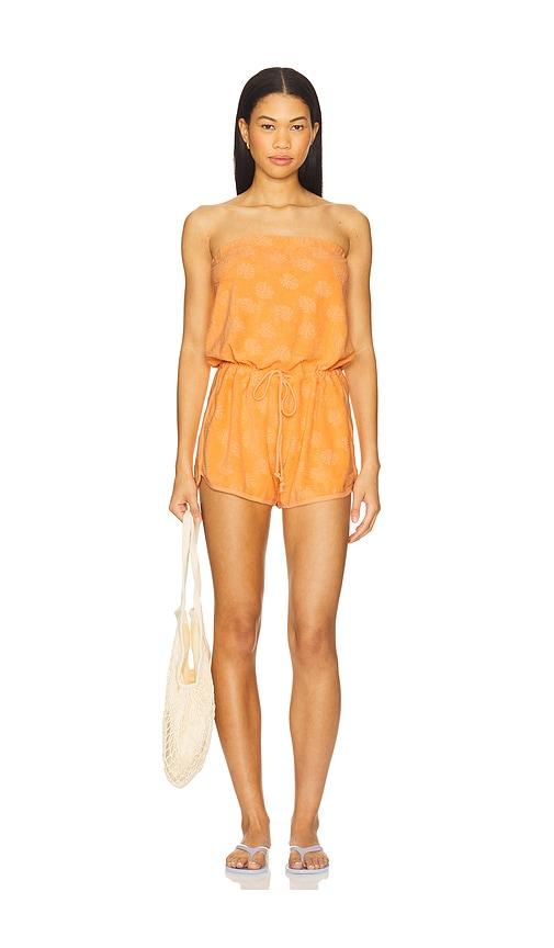 bobi romper in orange.