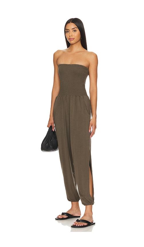 bobi sleeveless jumpsuit in army.