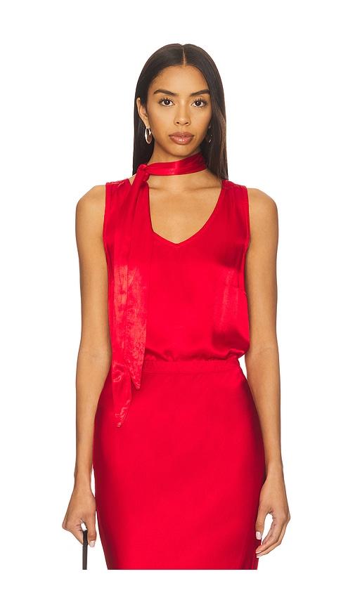 bobi tank with removable neck tie in red.