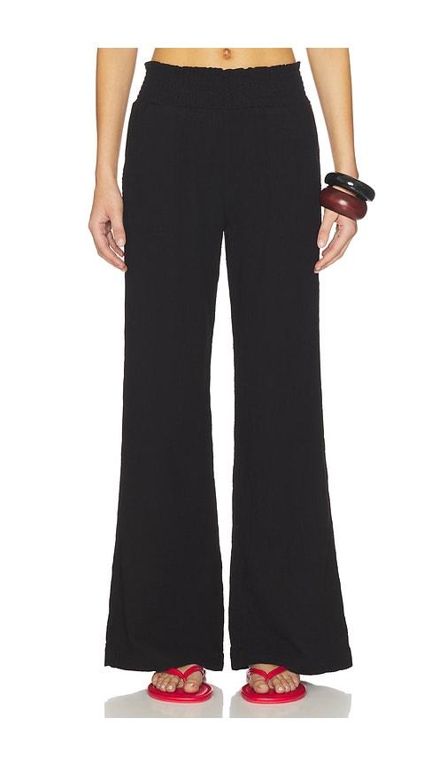 bobi wide leg beach pant in black.