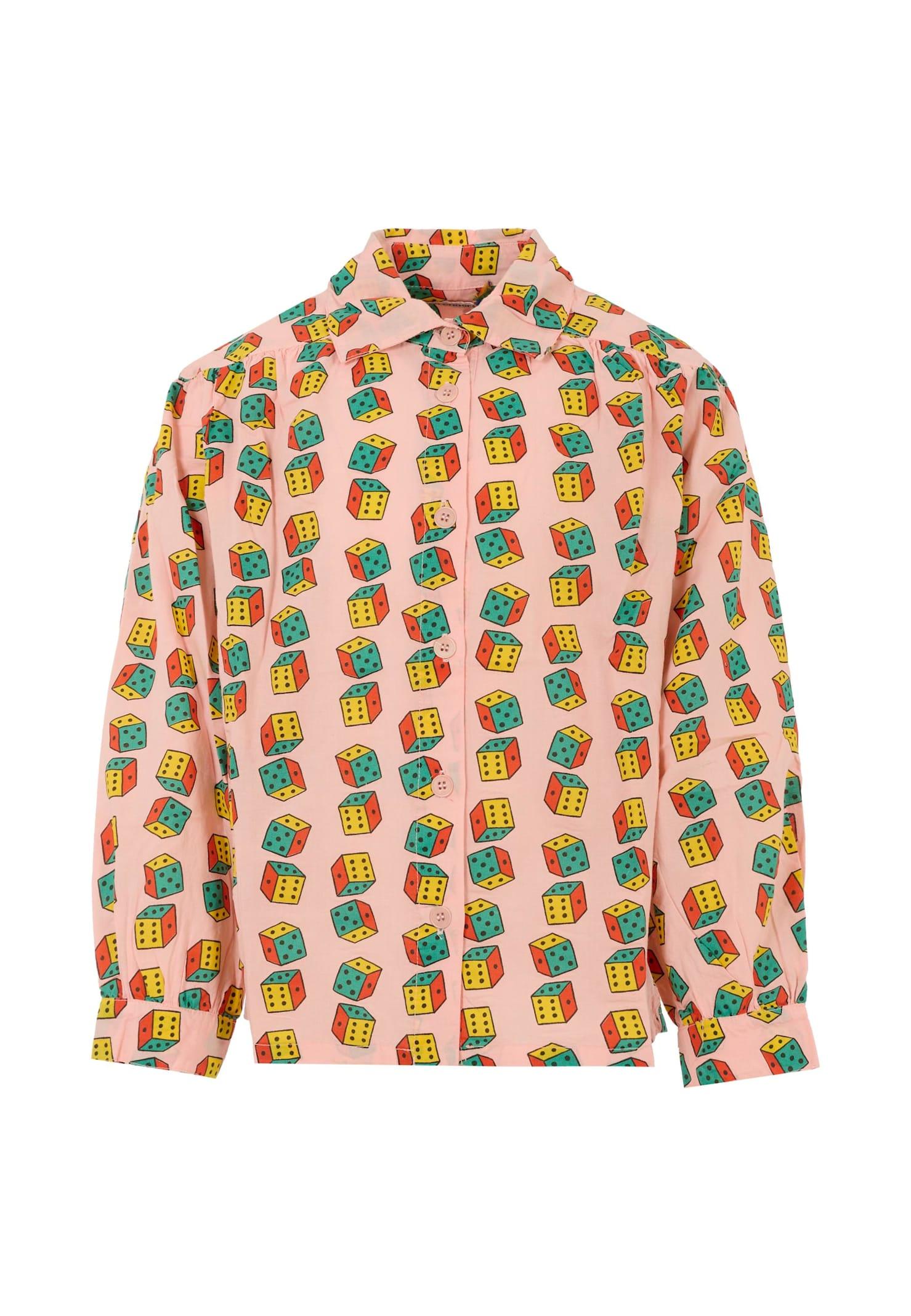 bobo choses pink shirt for girl with dice