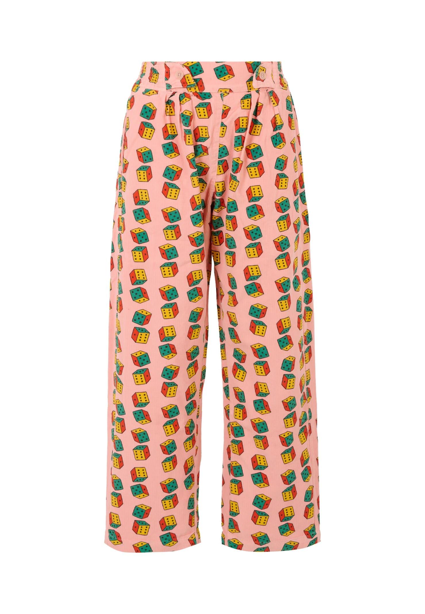 bobo choses pink trousers for girl with dice