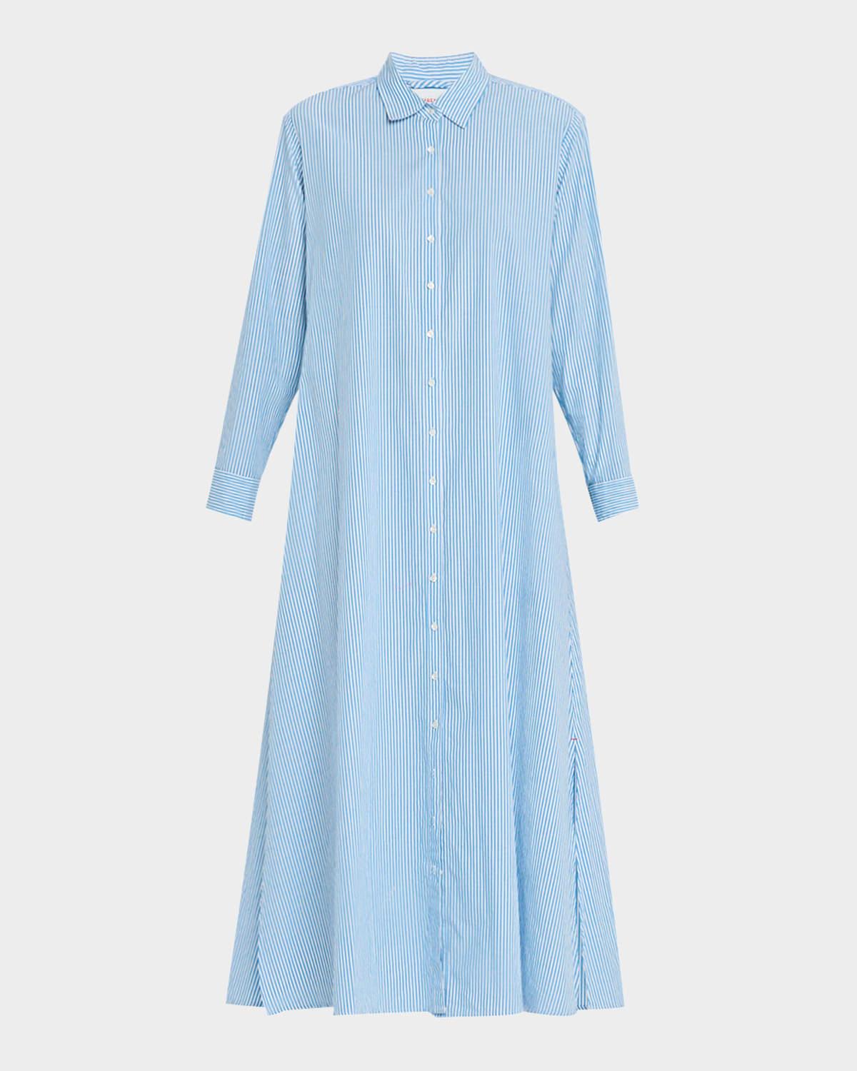 boden striped cotton maxi shirtdress