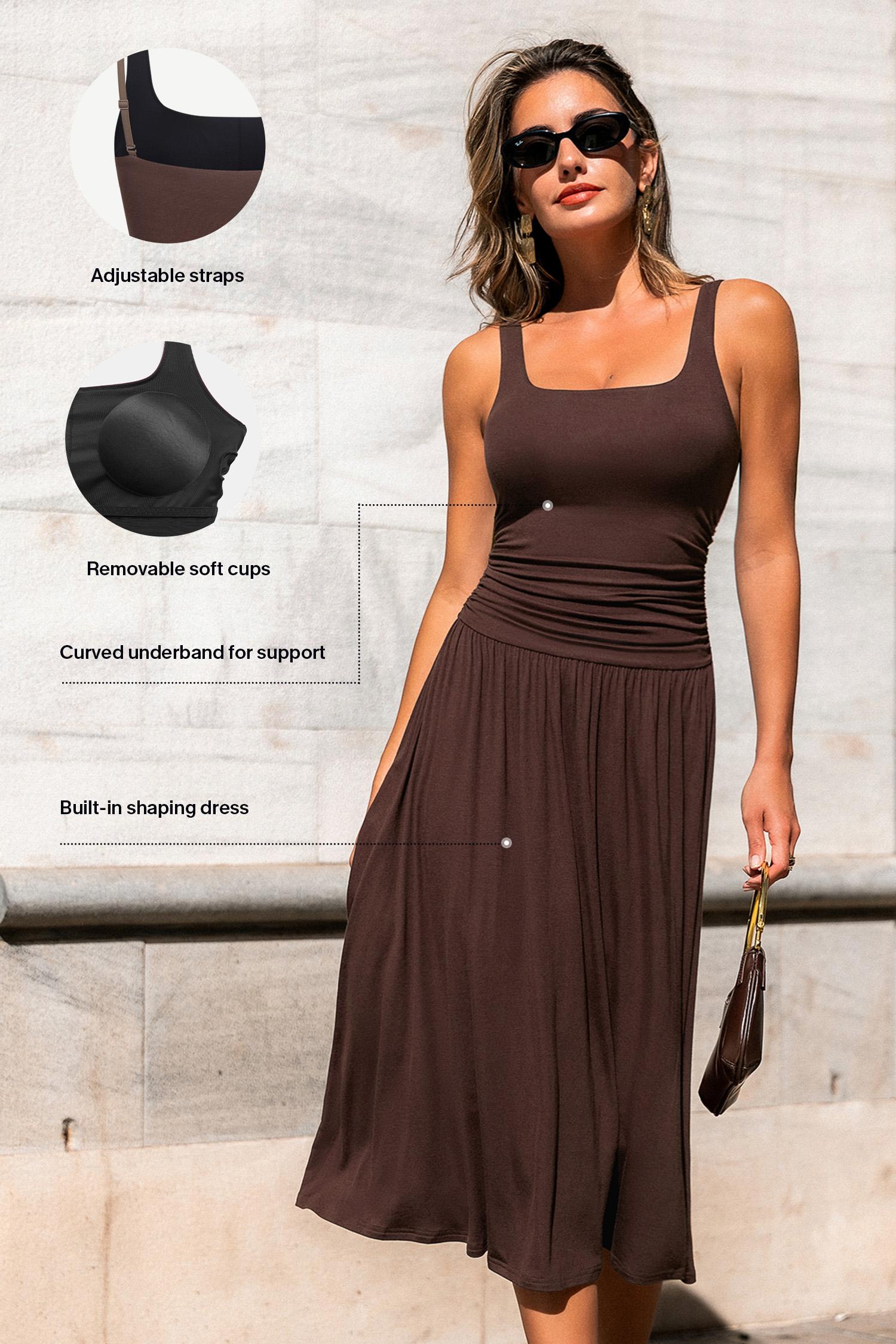 body language brown mini dress - l