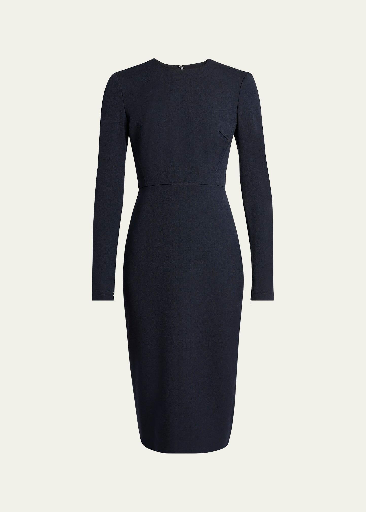 bodycon bi-stretch crepe midi dress