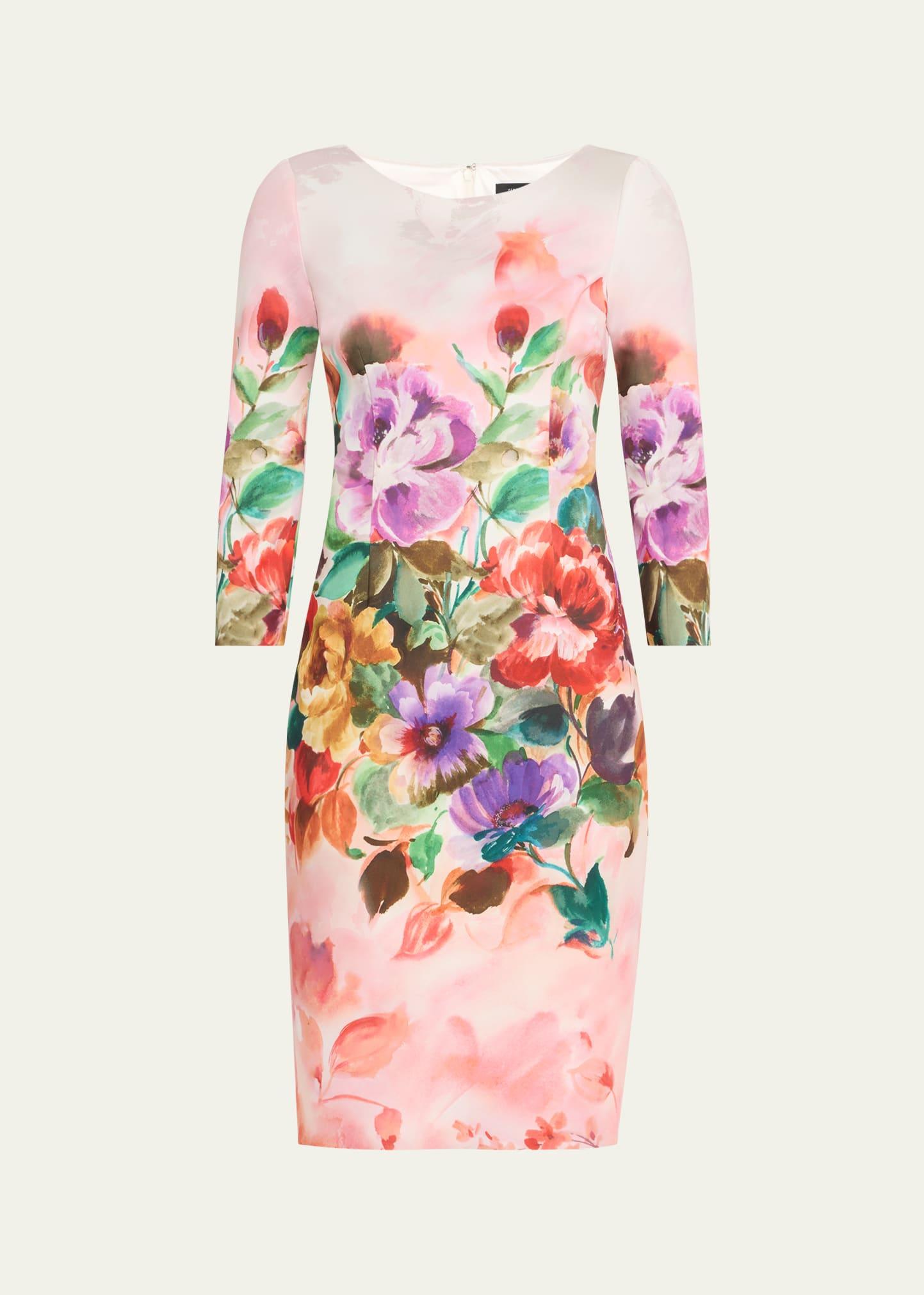 bodycon floral-print scuba dress