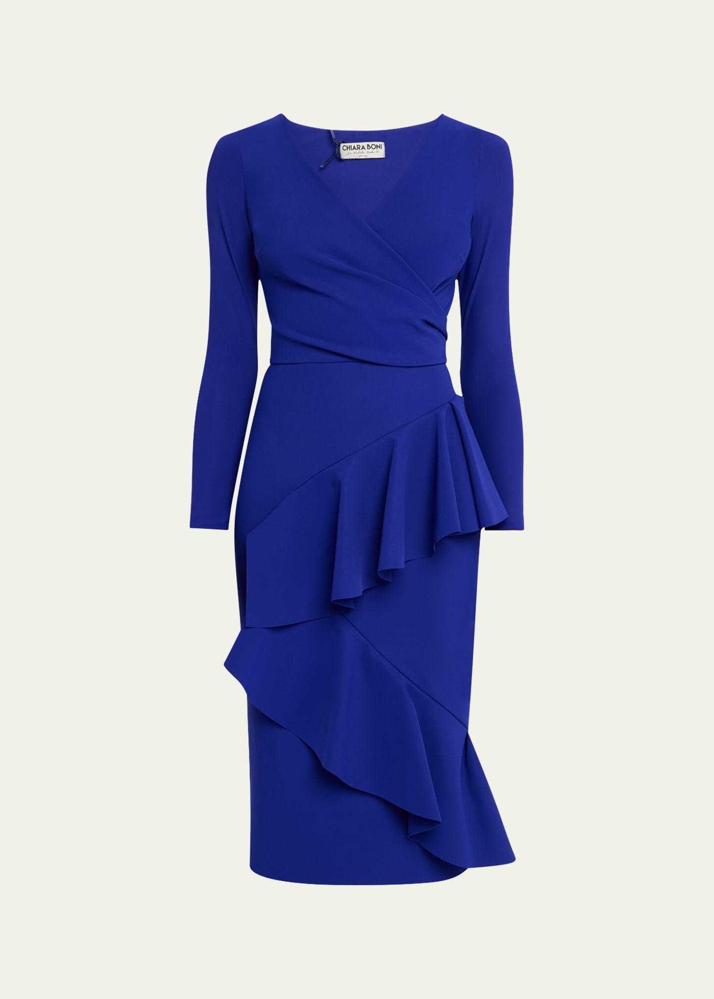 bodycon ruffle midi dress